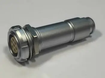 LEMO B Series Fixed Receptacle with two nuts, Cable Collet (back panel mounting)  