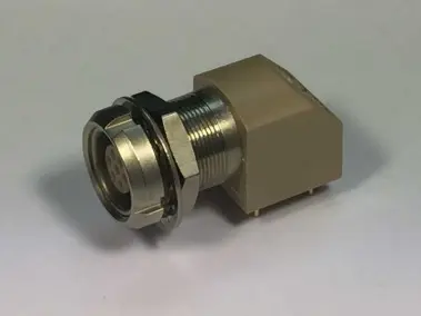 an EX elbow ninety degree socket PC mount receptacle from the LEMO B Series at alpine electronics