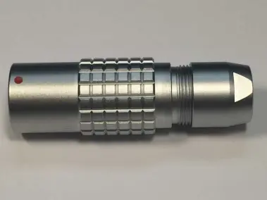 a silver PH Free Socket connector from the B Series Lemo Cable Mount Free Receptacles at Alpine Electronics