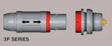 a diagram of a REDEL 3P Series catheter push pull connector, disassembled